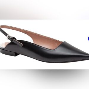NEW Linea Paolo, black leather sling backs size 7